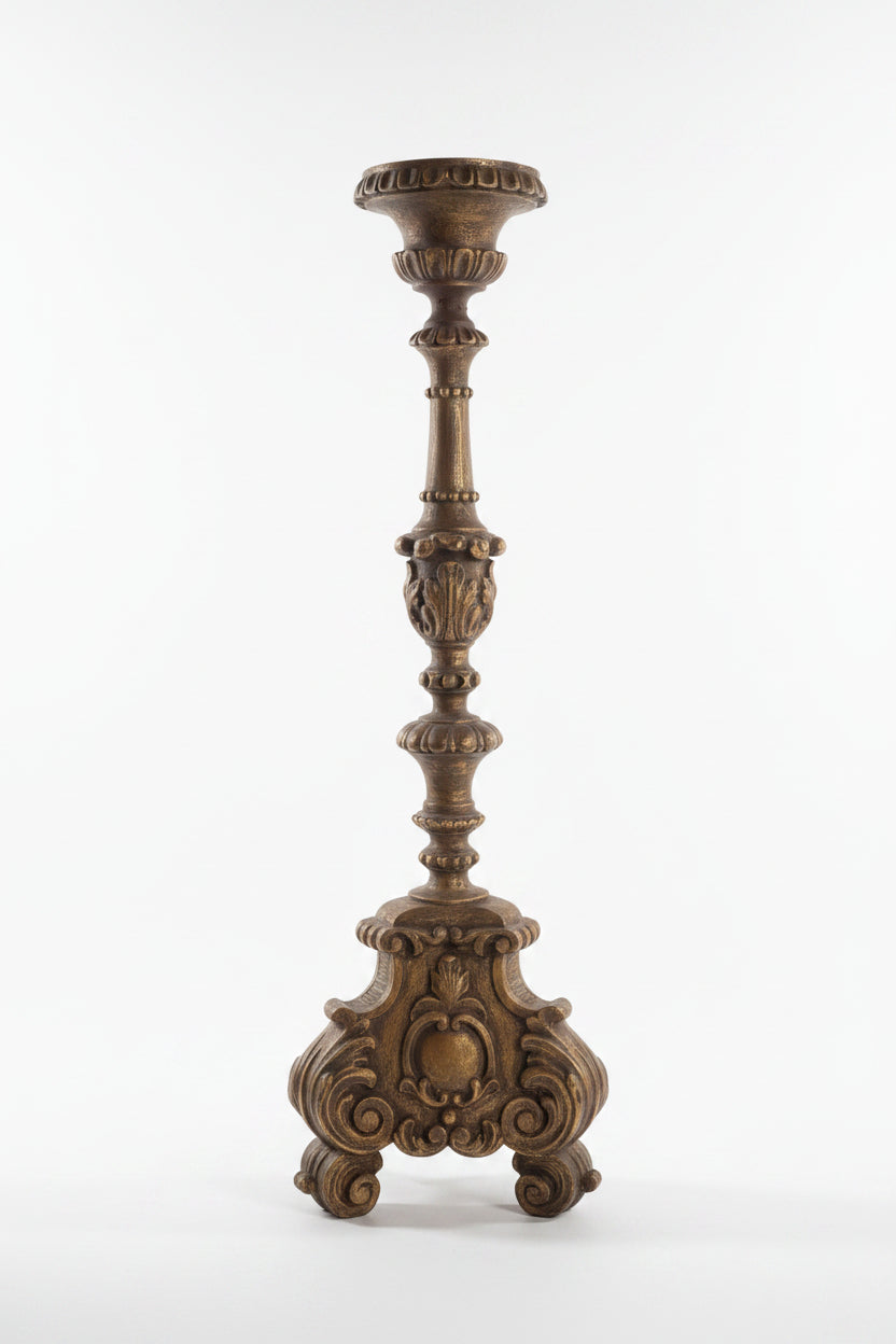 Baroque Style Burnished Candle Holder