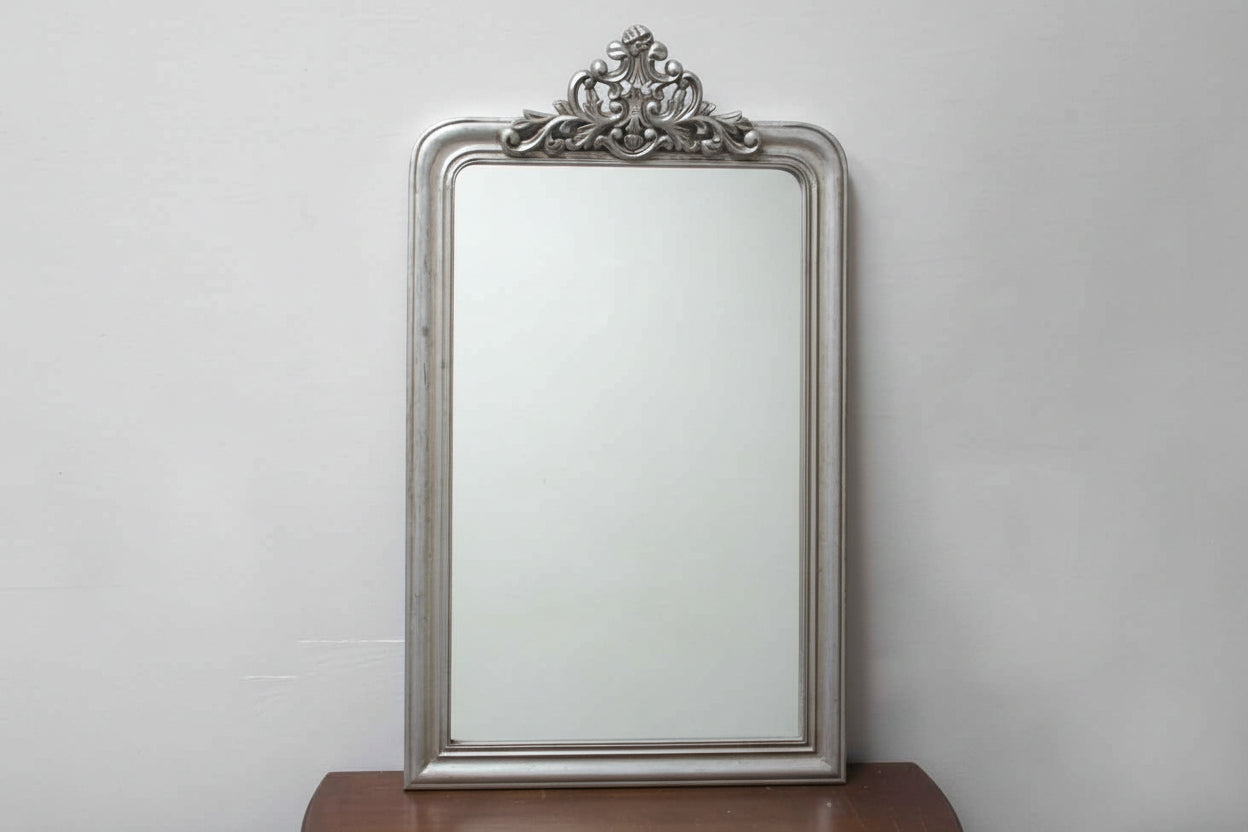 Parision Mirror In Antique Silver