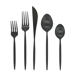 Stainless Steel Flatware Black set of 5