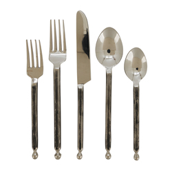 Stainless steel flatware.