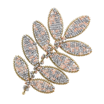 Napkin rings beaded leaf