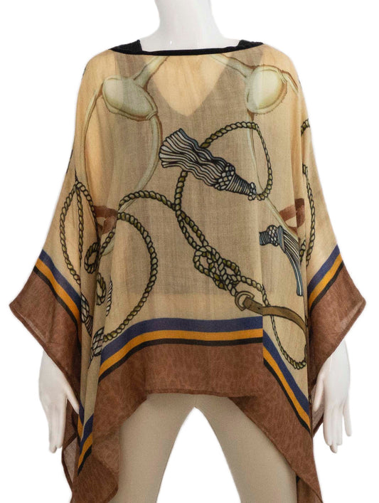 Soft Wool Printed Poncho