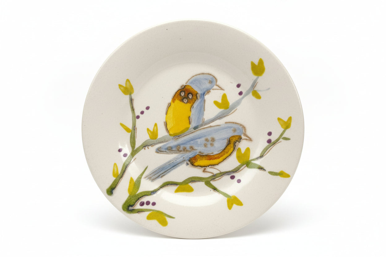 Hand Painted Birds on a Plate
