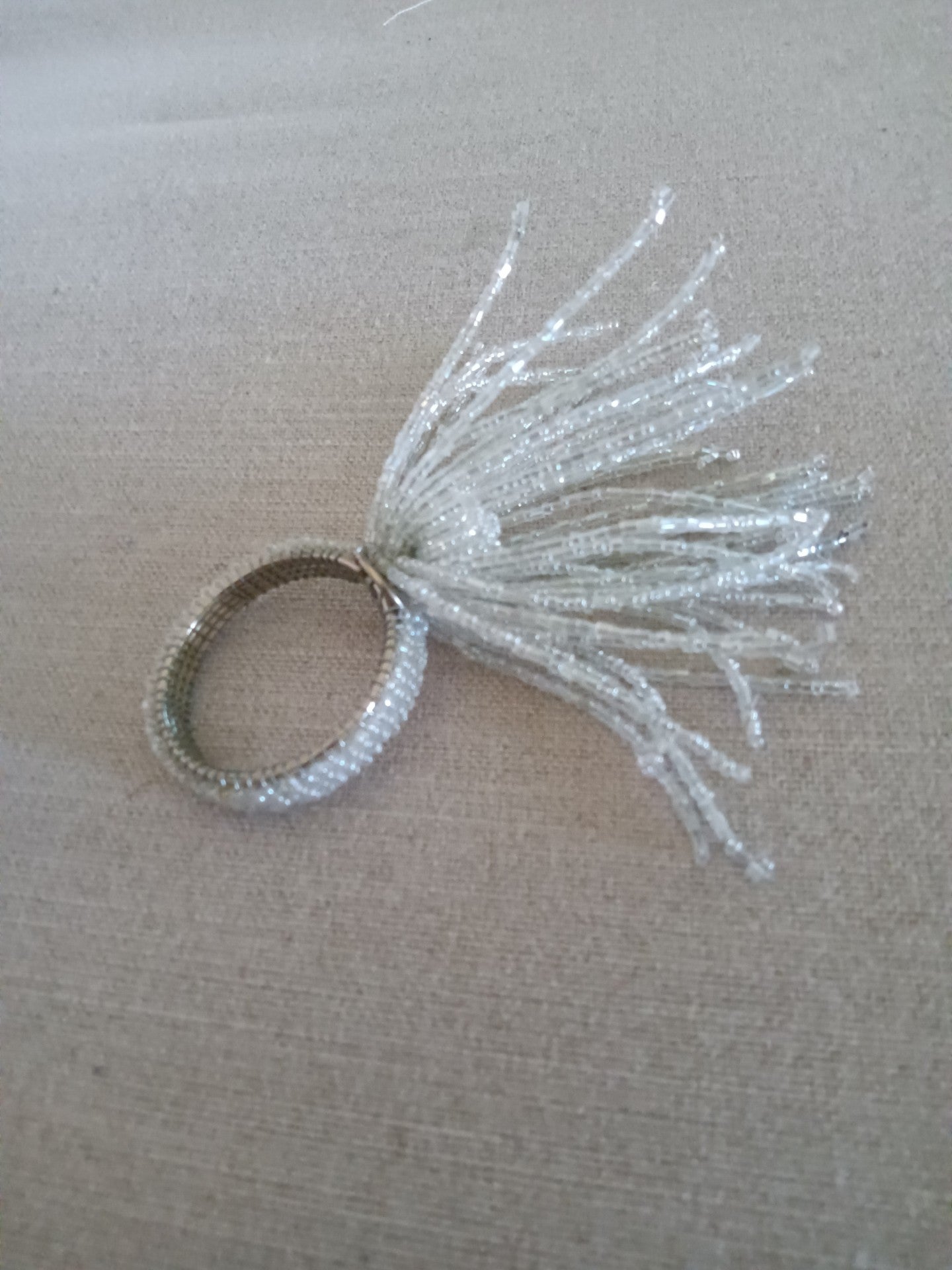 Beaded napkin ring silver