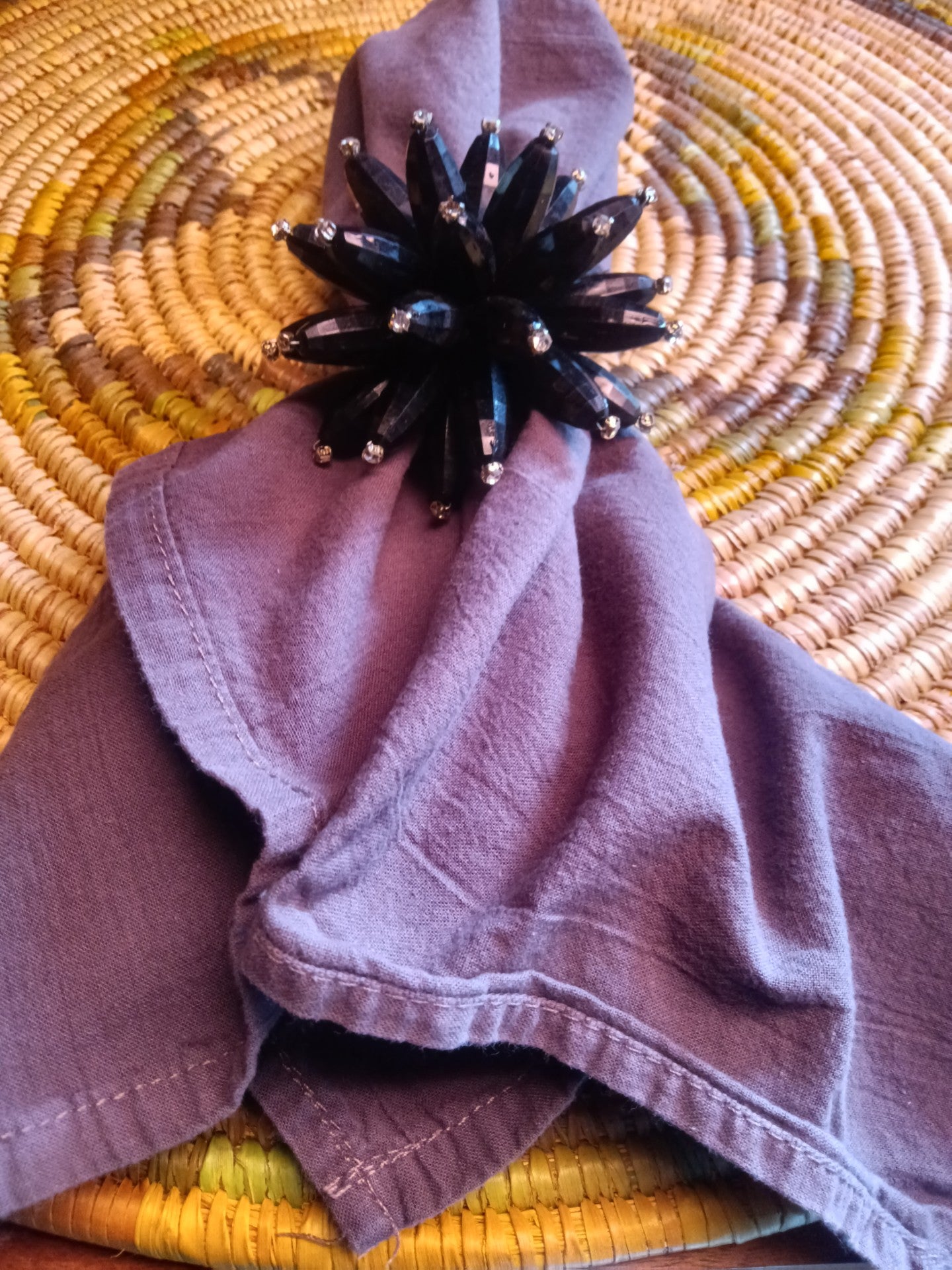 Black spiked napkin ring