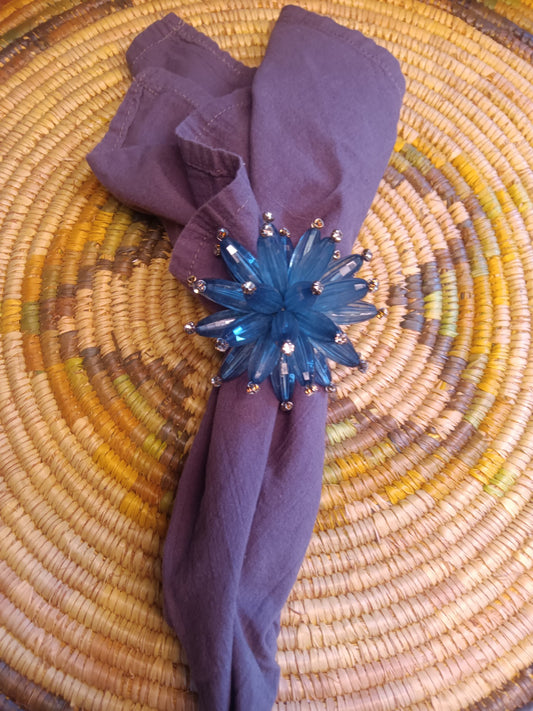 Flower napkin ring Blue
