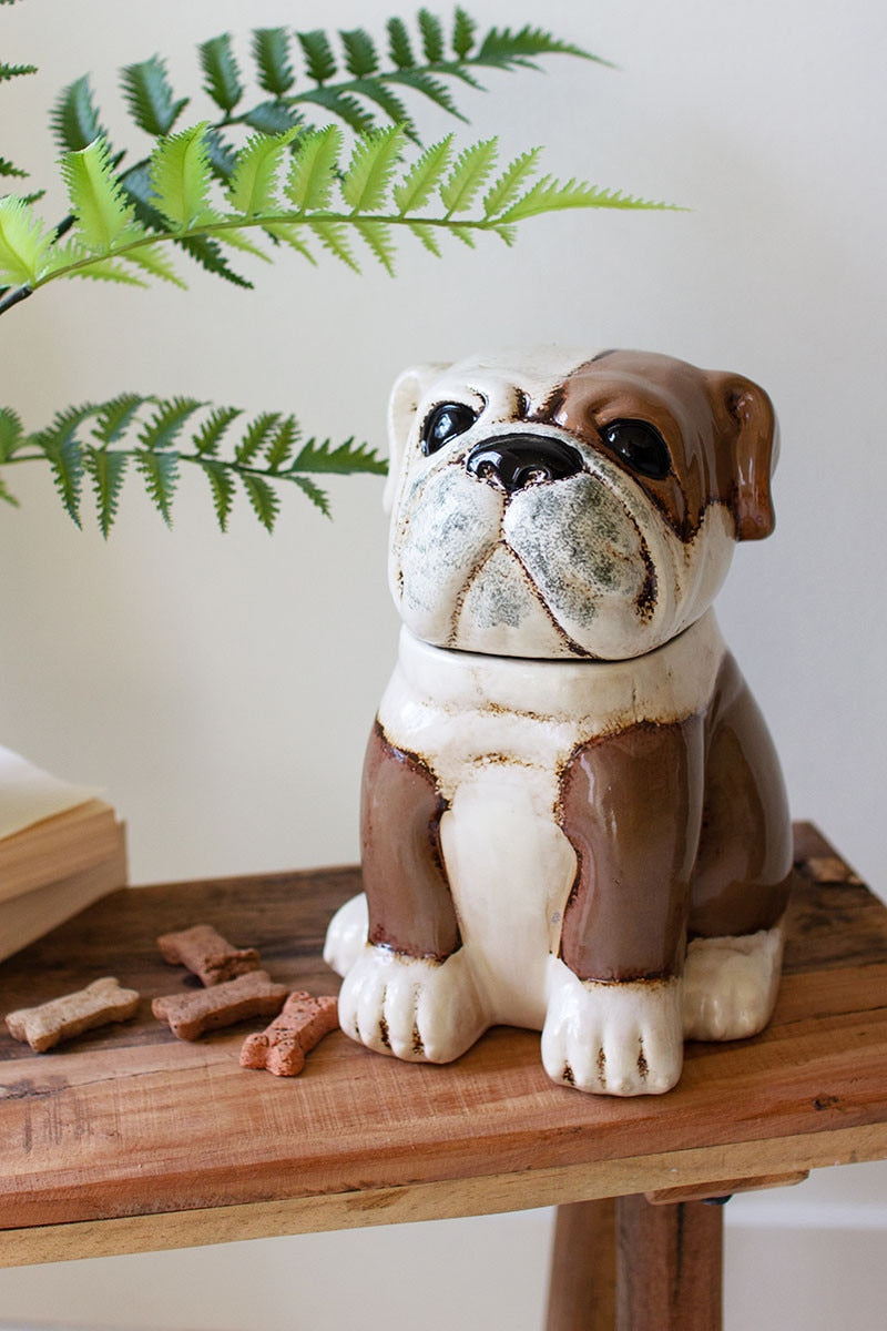 Ceramic bulldog cannister
