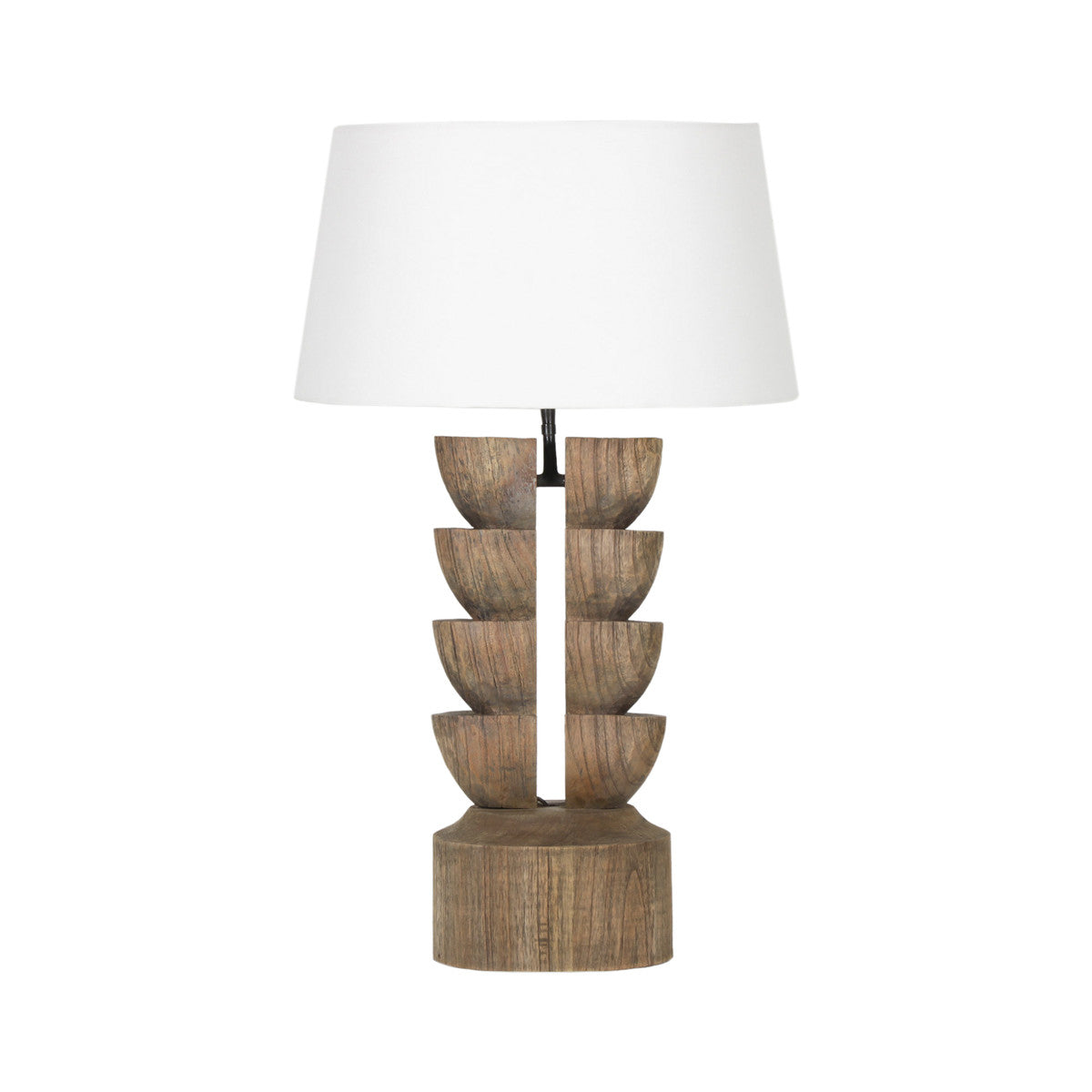 Bodhi hand carved wooden base lamp