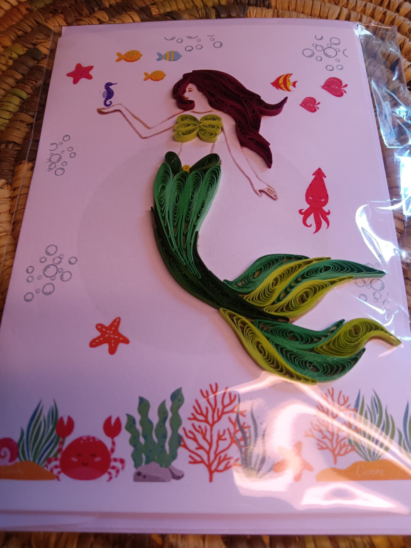 Handmade quilling cards with Mermaid