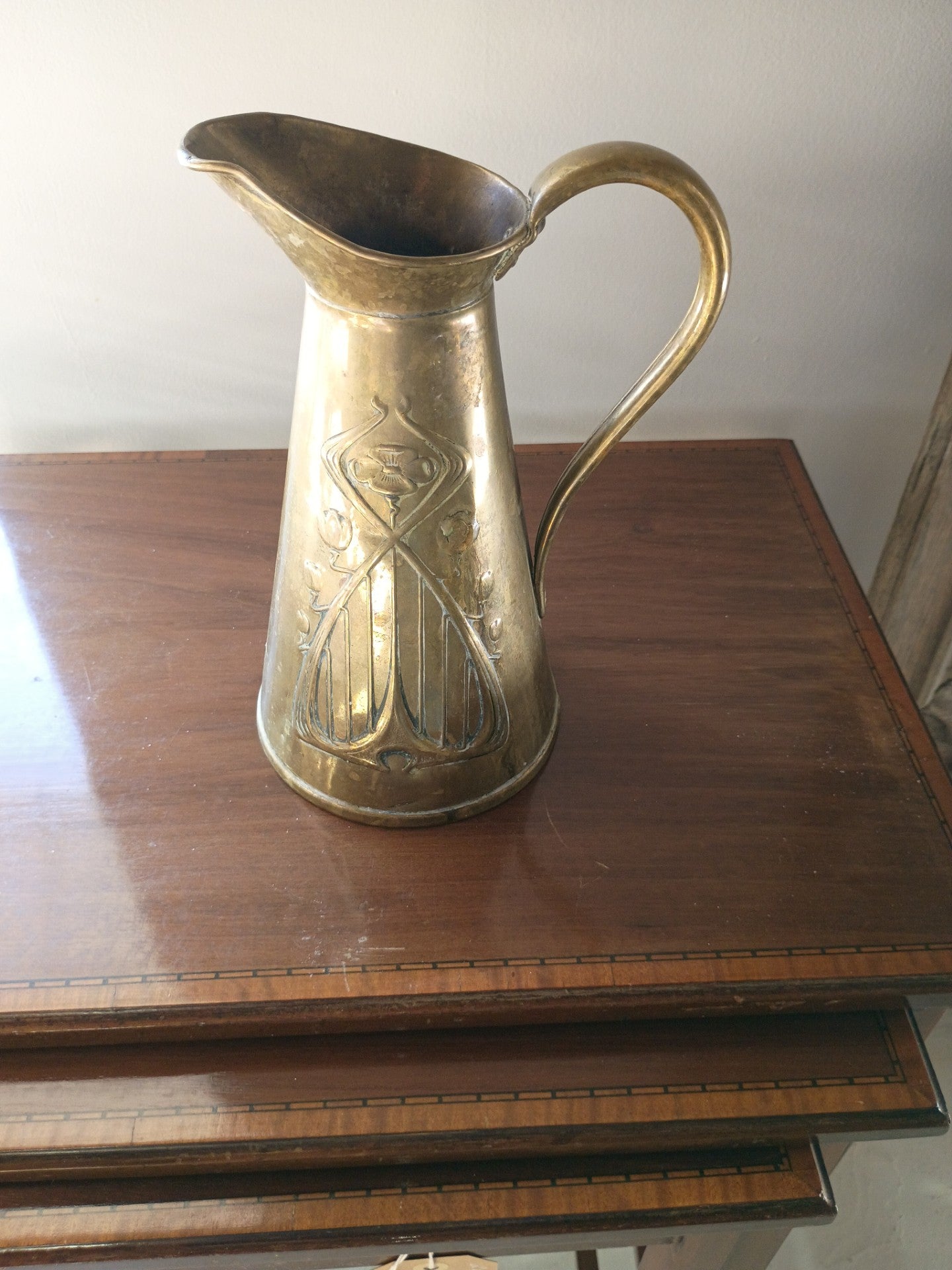 JS & S English Brass Water Pitcher