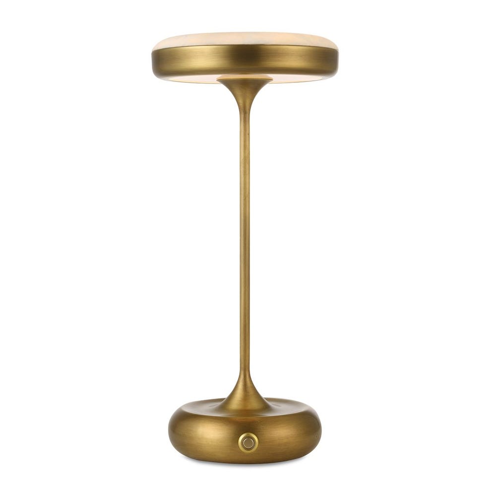 Flat Top Rechargeable Mini Lamp Brass