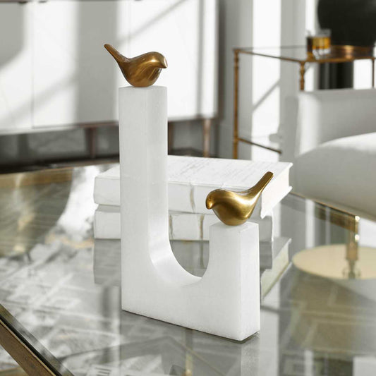 Marble Song Bird Sculpture