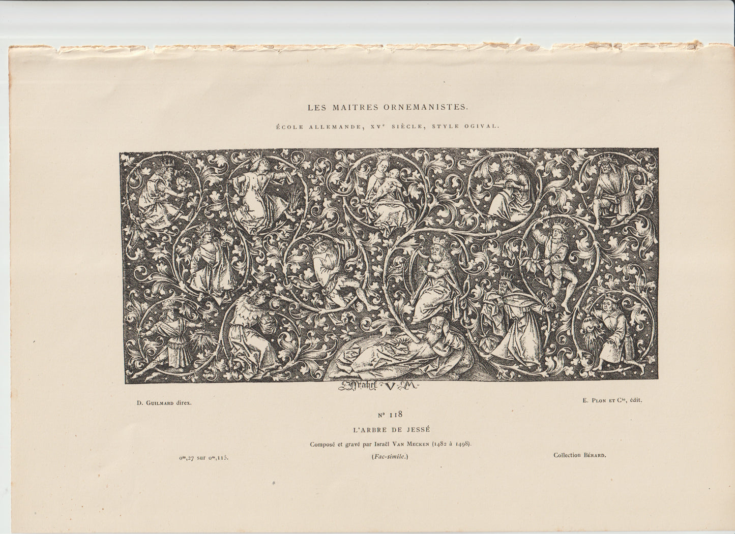 “L’Arbre de Jessé – Israël van Meckenem (after) – Gothic Engraving, Les Maîtres Ornemanistes No. 118, 19th‑Century Plate”