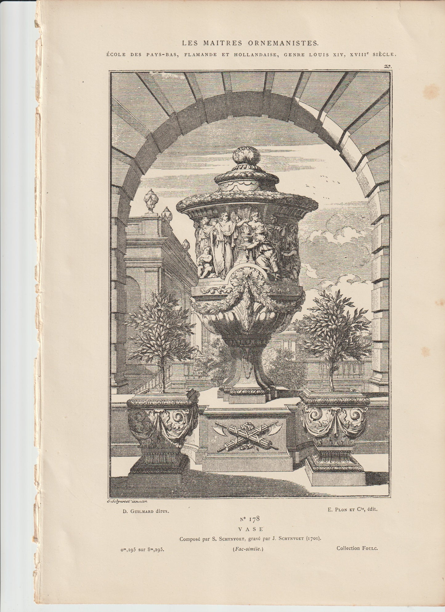 “Antique Architectural Vase Engraving — Schynvoet Dutch Garden Ornament Print (c.1701 Facsimile)”