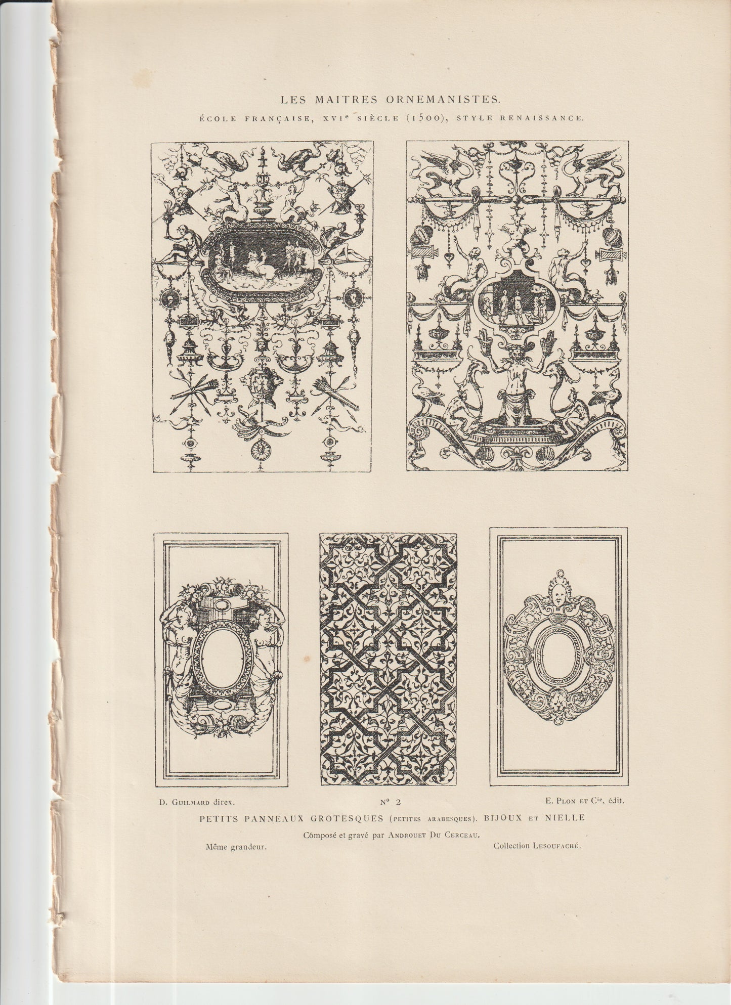 “16th‑Century Renaissance Grotesque Panels • Androuet Du Cerceau Engraving • Ornamental Arabesques”