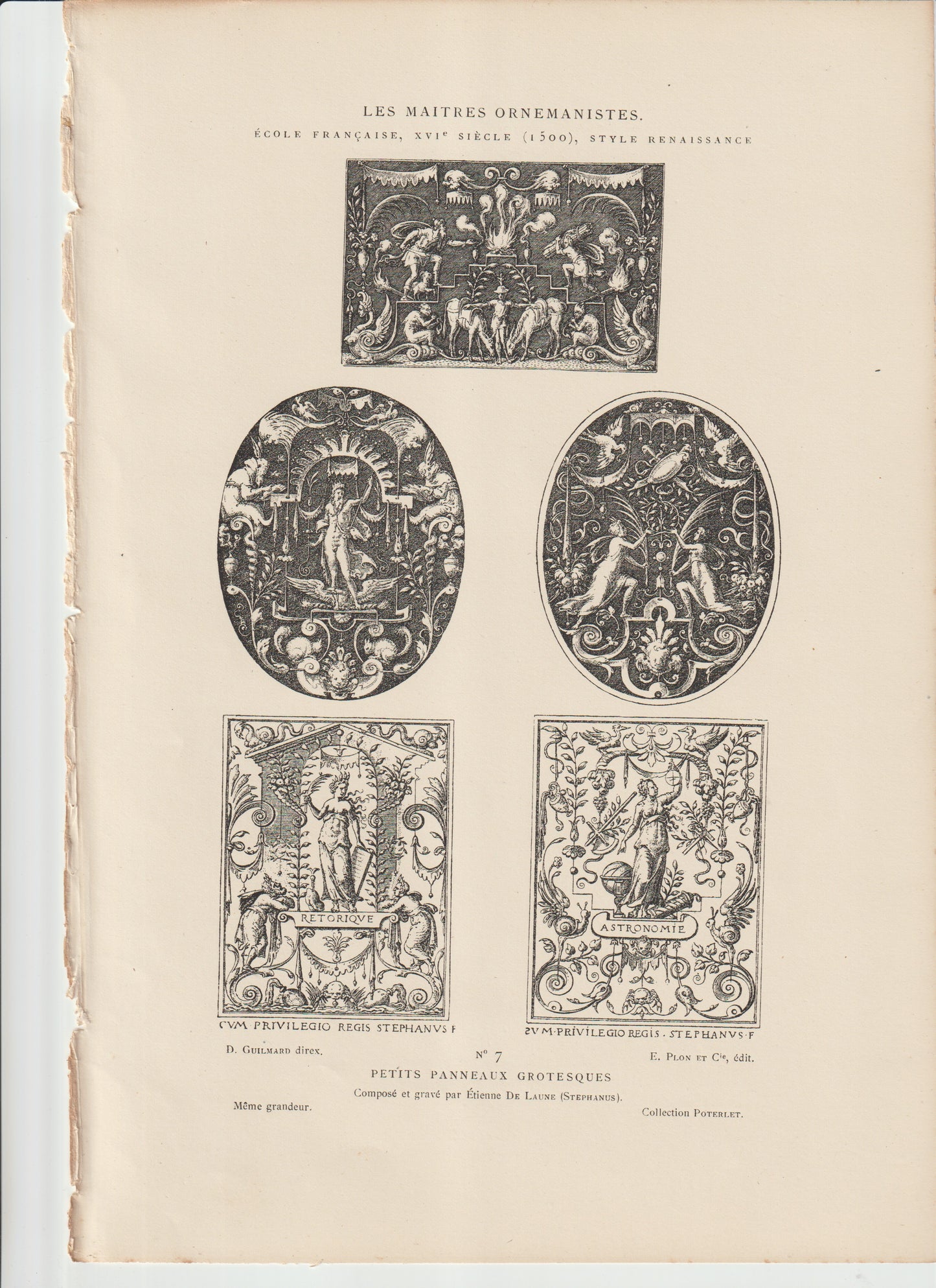 “Étienne Delaune Grotesque Panels — Les Maîtres Ornemanistes No. 7 — ‘Rhetorique’ & ‘Astronomie’ — 19th‑C Plon et Cie Engraving”