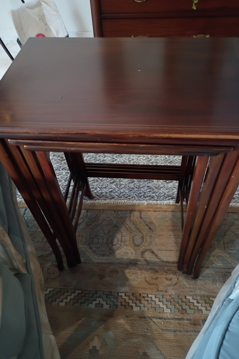 Stacked Nesting Tables Traditional Mohogany