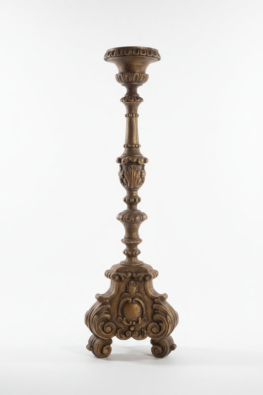 Baroque Style Burnished Candle Holder