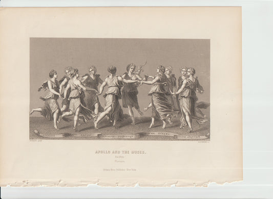 “Apollo and the Muses, After Bartolomeo Pinelli — Early 20th‑Century Print”