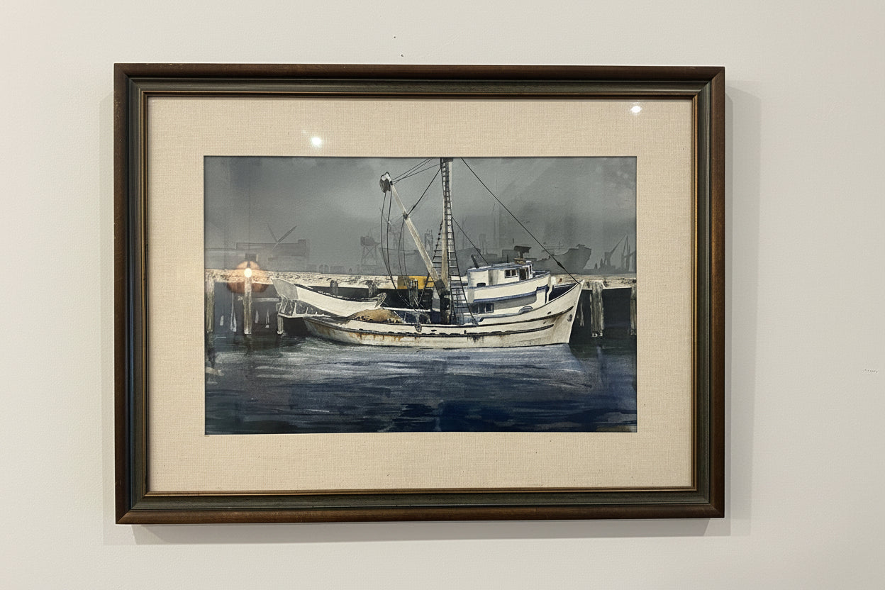 Boat painting on canvas