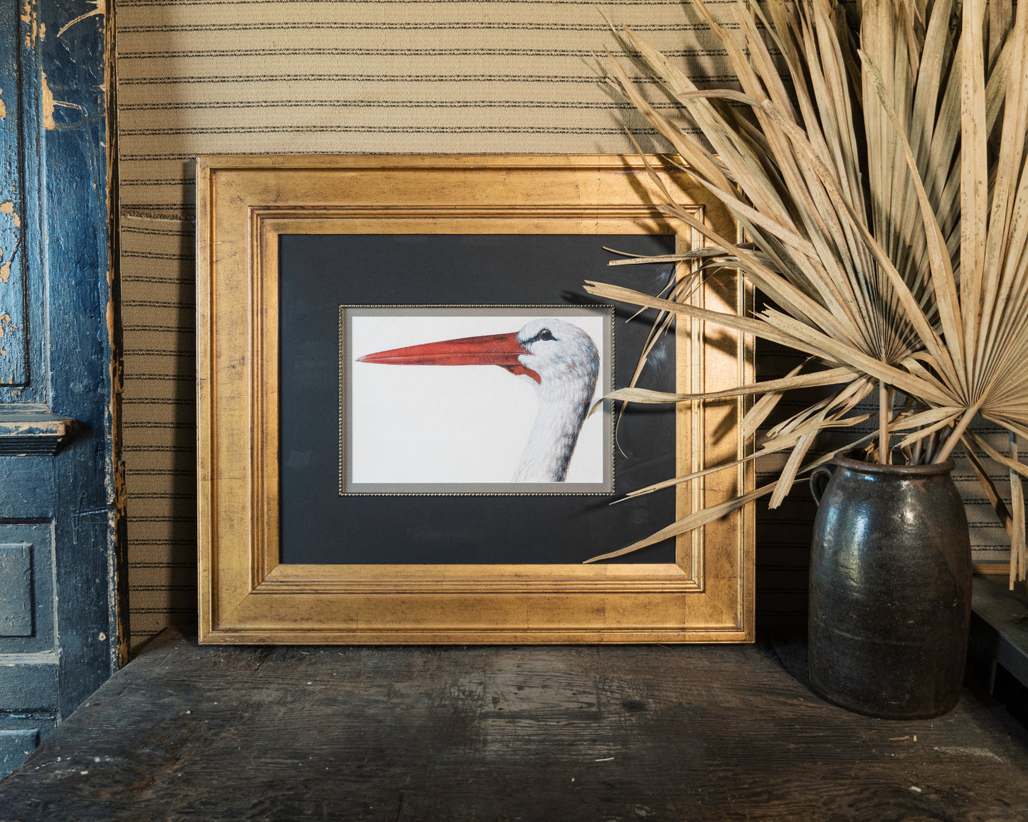 Beautiful Stork Head Framed