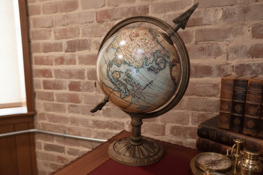 Vintage Reproduction of French 1745 World Map Tabletop Globe