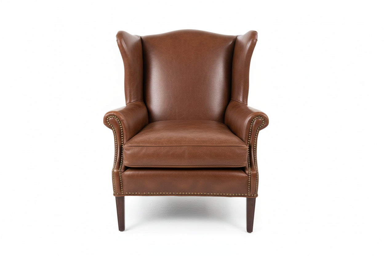 Leather Wing Back Chair