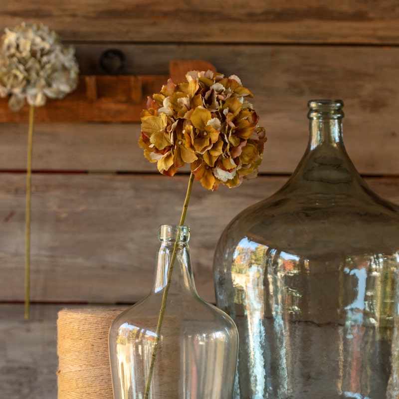 Fabric drafted hydrangea stem to resemble your garden hydrangea's.