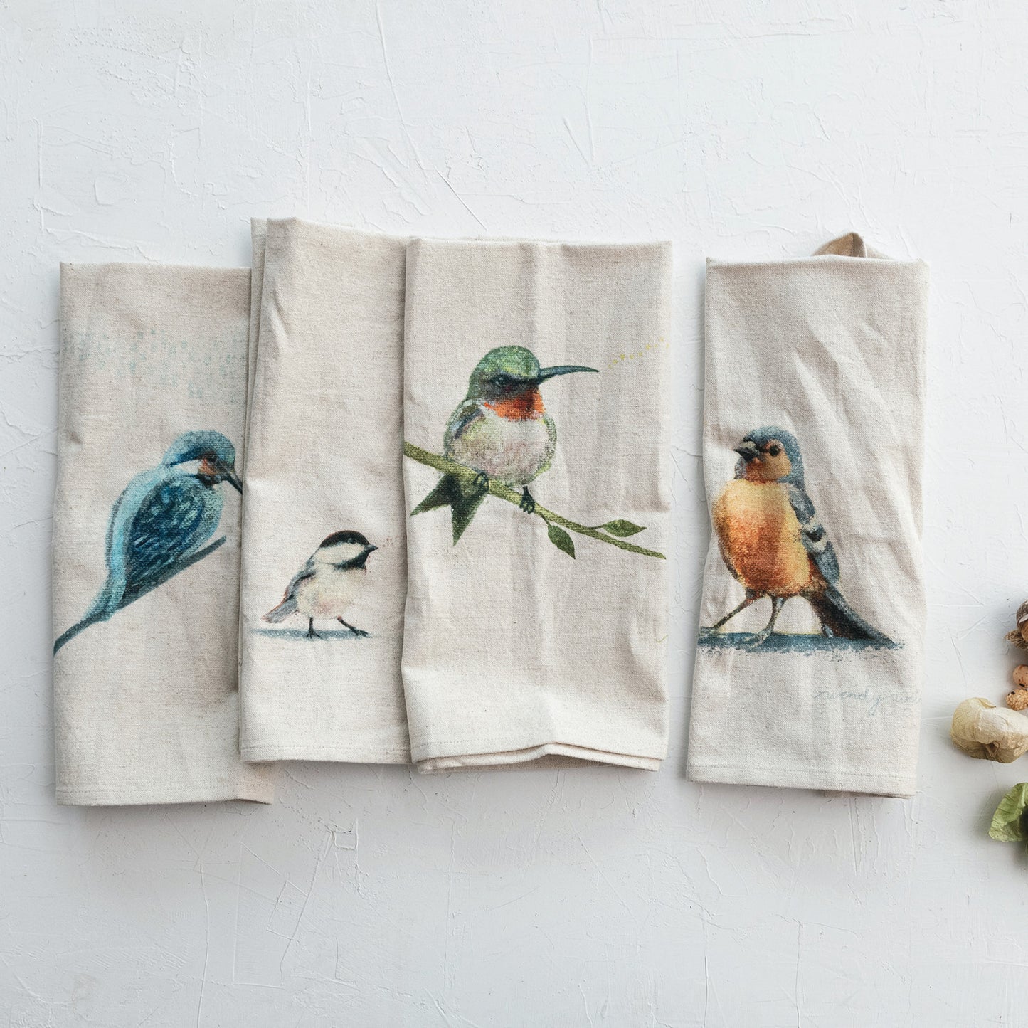Printed Tea Towel w/birds
