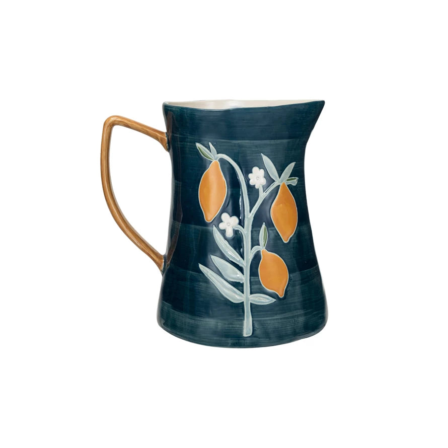 Cobalt Blue Stoneware Pitcher