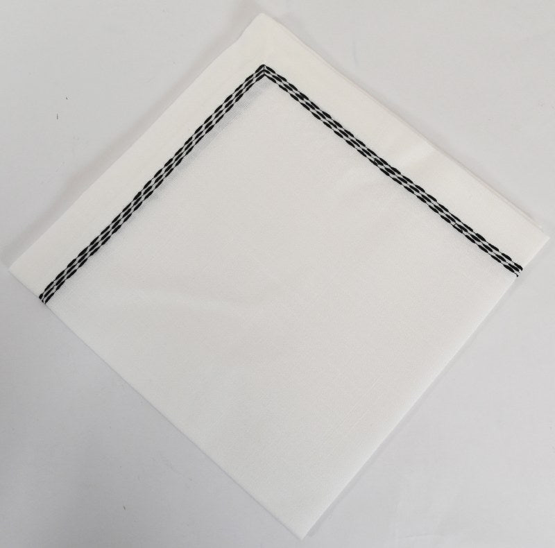 Napkin three stitched lines. Black