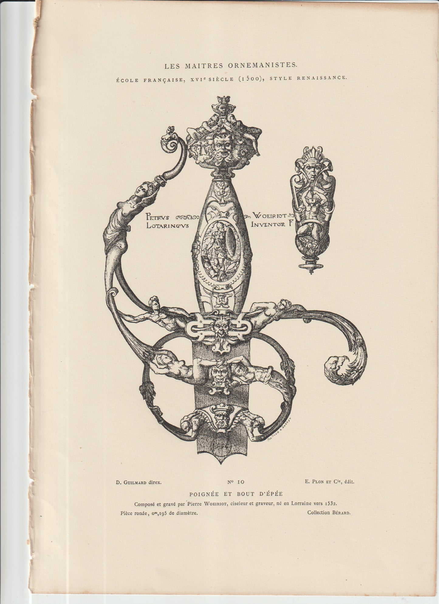 “Renaissance Sword Hilt Engraving • Pierre Woeriot • 16th‑Century French Ornament Print (Les Maîtres Ornemanistes)”