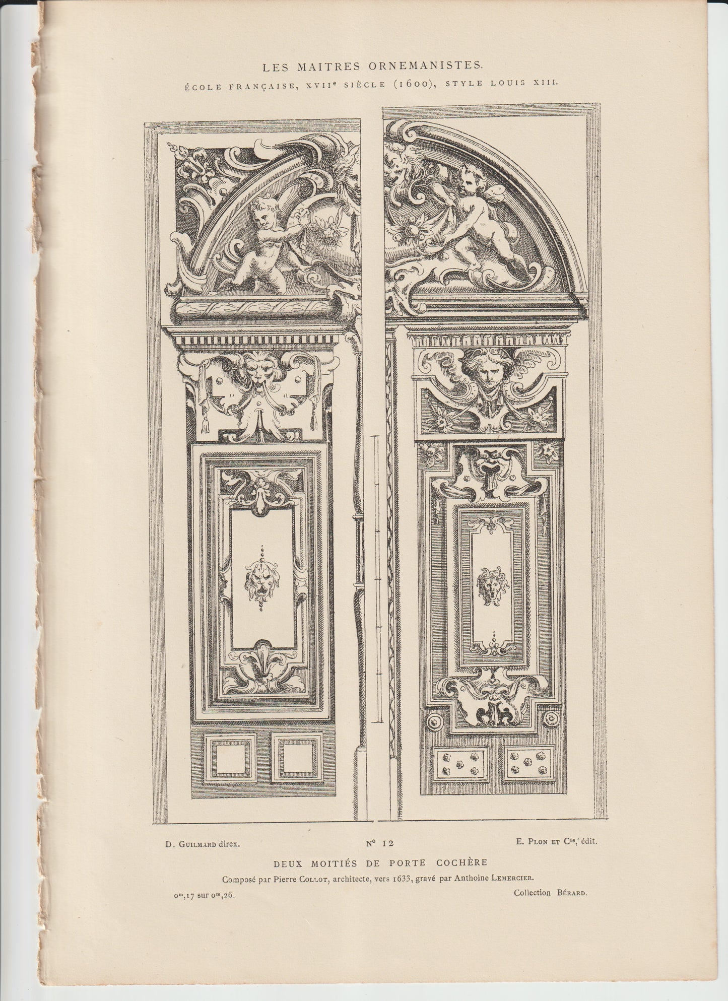 Deux Moitiés de Porte Cochère — Pierre Collot (c.1633), Engraved by Anthoine Lemercier