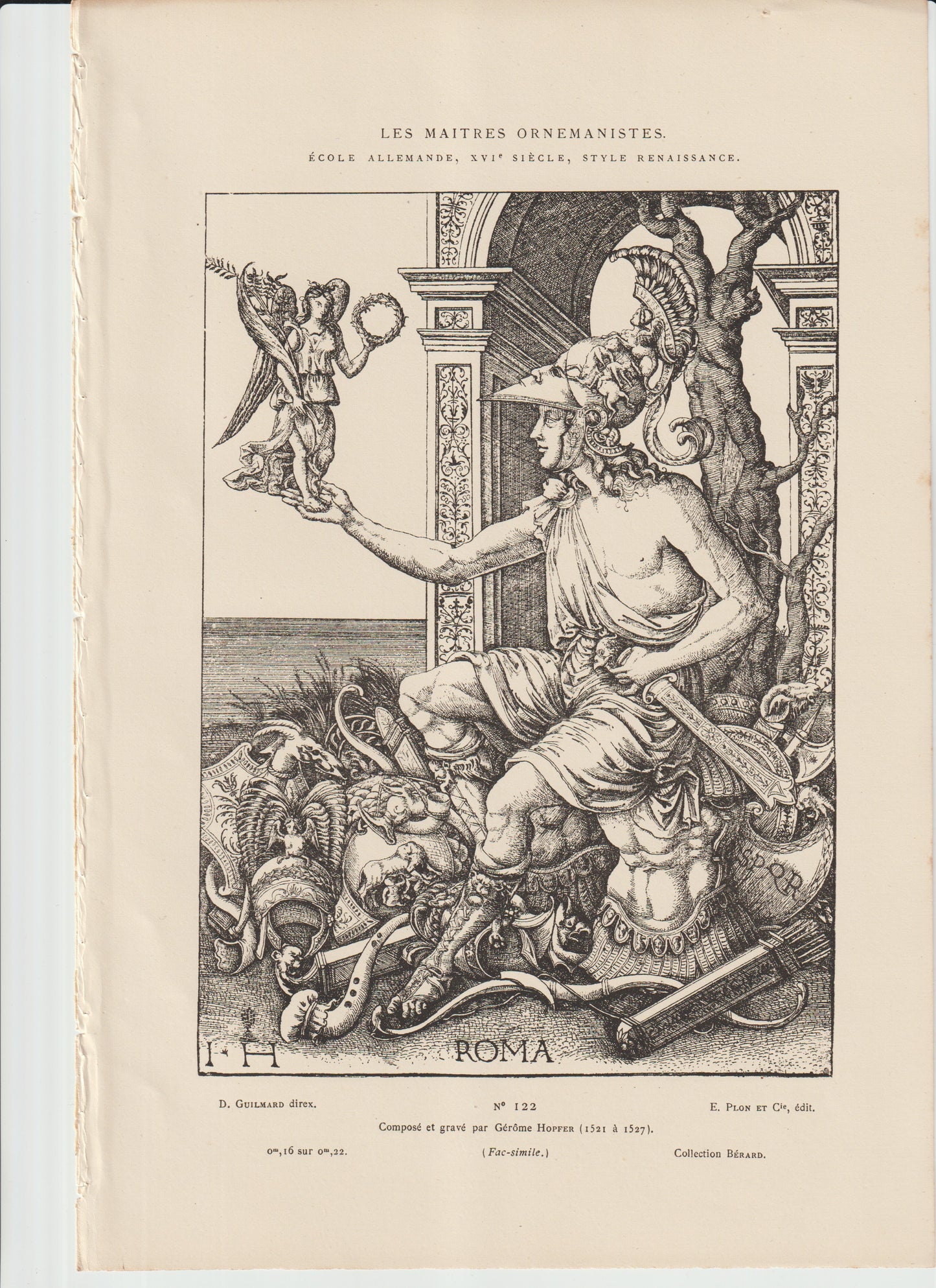 “ROMA – Antique 1880 Engraving After Jérôme Hopfer (1521–1527) • German Renaissance Allegory • Les Maîtres Ornemanistes Plate 122”