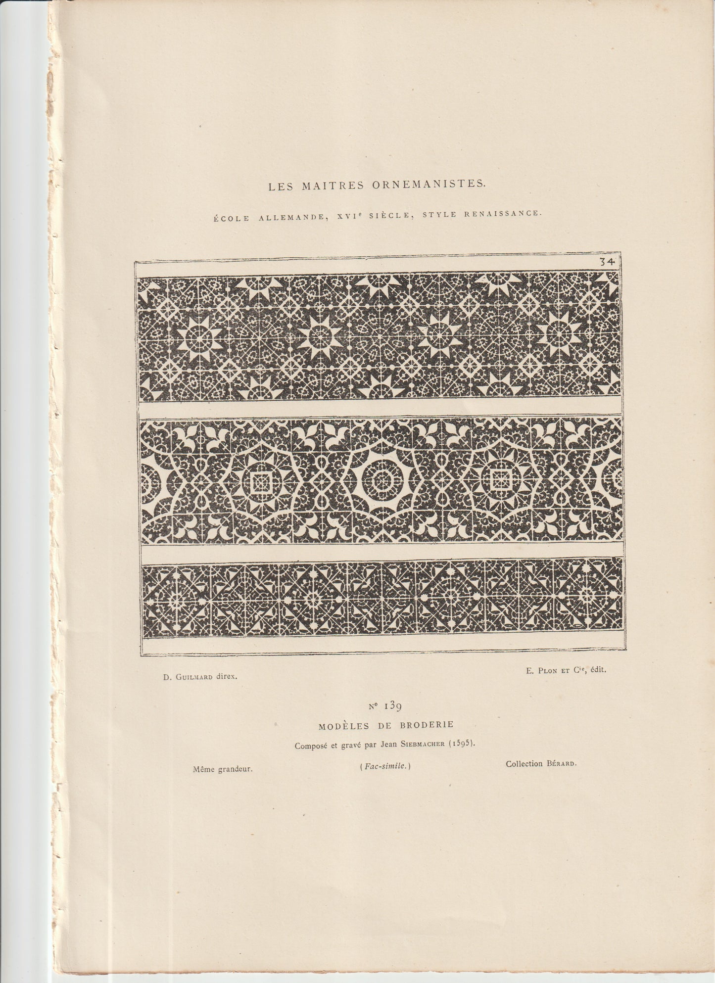 “Antique Renaissance Palmette Ornament Print — 1621 German Goldsmith Design by Symoni — Architectural Scrollwork Engraving”
