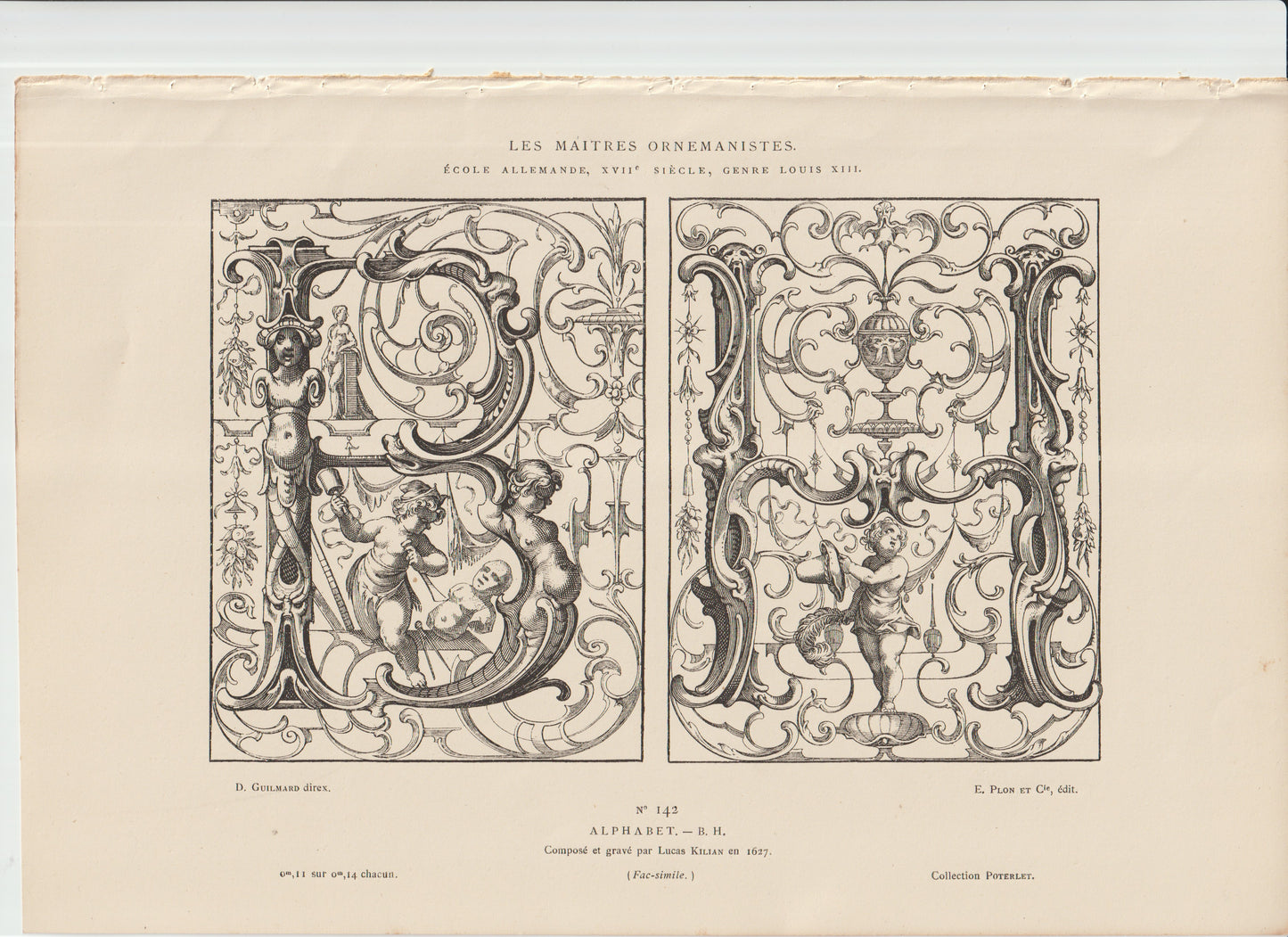 “Alphabet B.H. — Lucas Kilian Engraving — 19th‑C Poterlet Impression — Ornamental Initials