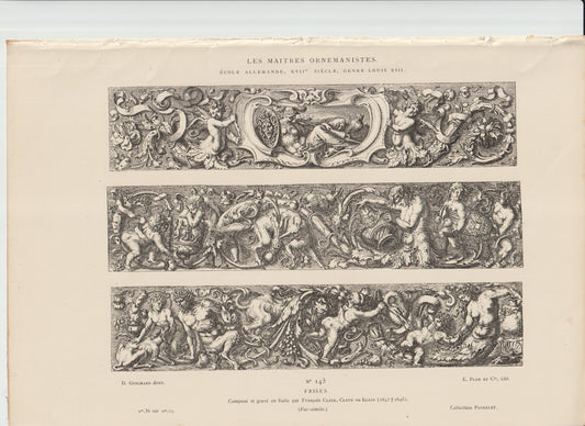 “Baroque Grotesque Ornament Engraving — François Clein, Italian Design c.1645–1646 (Plon Edition)”