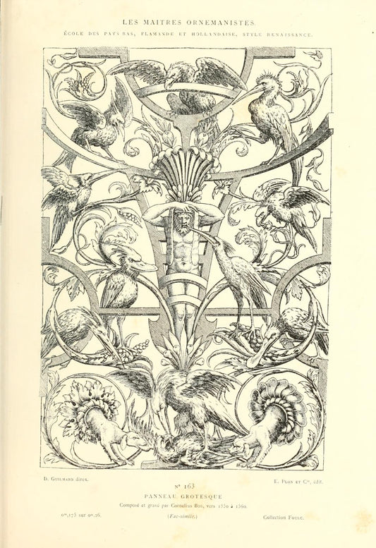 Original Engraving, Plate 163 (c.1880) | French Baroque Ornament Art Print