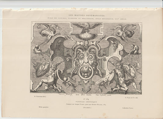 “1564 Renaissance Grotesque Panel — Jacques Florent (design) & Herman Müller (engraving) — Les Maîtres Ornemanistes”