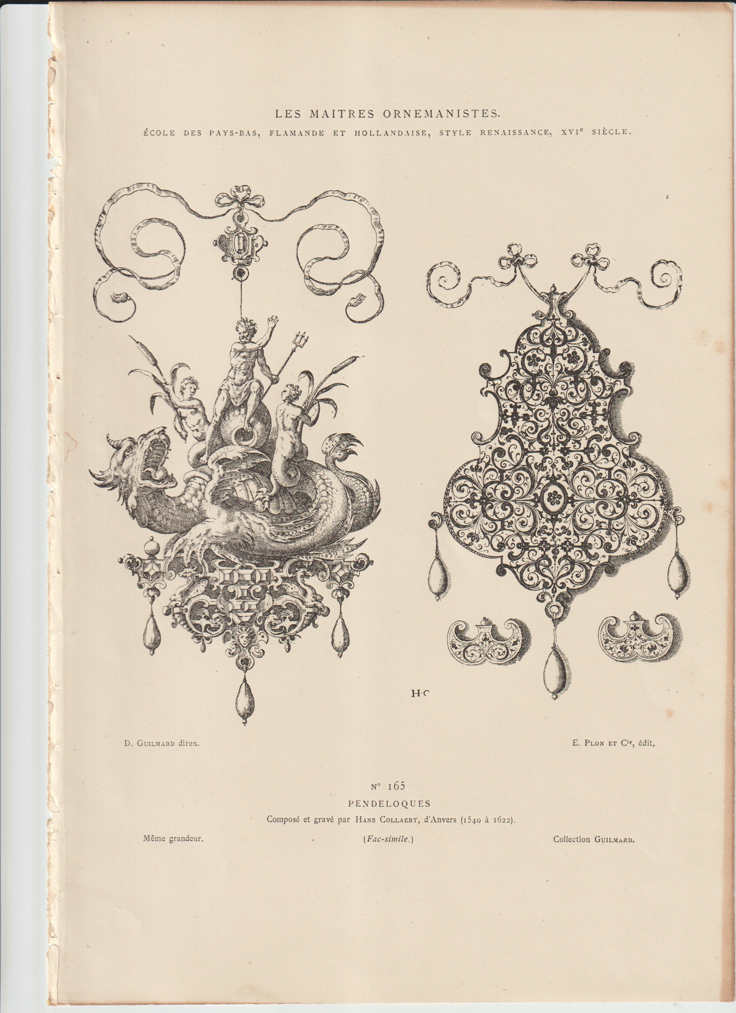 “Renaissance Pendant Ornaments – Mythical Sea Creature & Filigree Desi ...