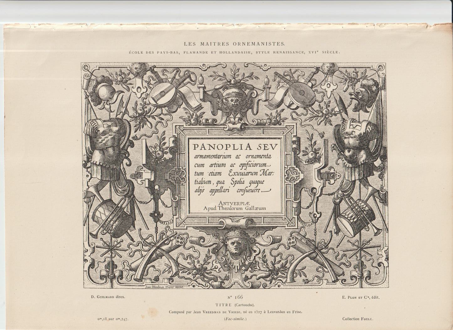 “Renaissance Armorial Frontispiece • Jean Vreedman de Vriese • Panoplia Title Page • Antique 16th‑Century Armor & Ornament Engraving”