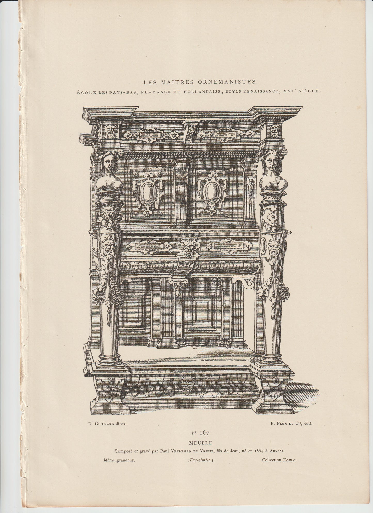 “Les Maîtres Ornemanistes No.167 — Paul Vredeman de Vries ‘Meuble’ — Plon et Cie Facsimile Engraving”