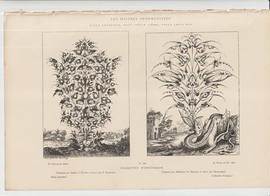“Original 19th‑Century Engraving — Les Maîtres Ornemanistes — Guilbert & Lemoine — Maison Goupil / Drouet & Cie.”