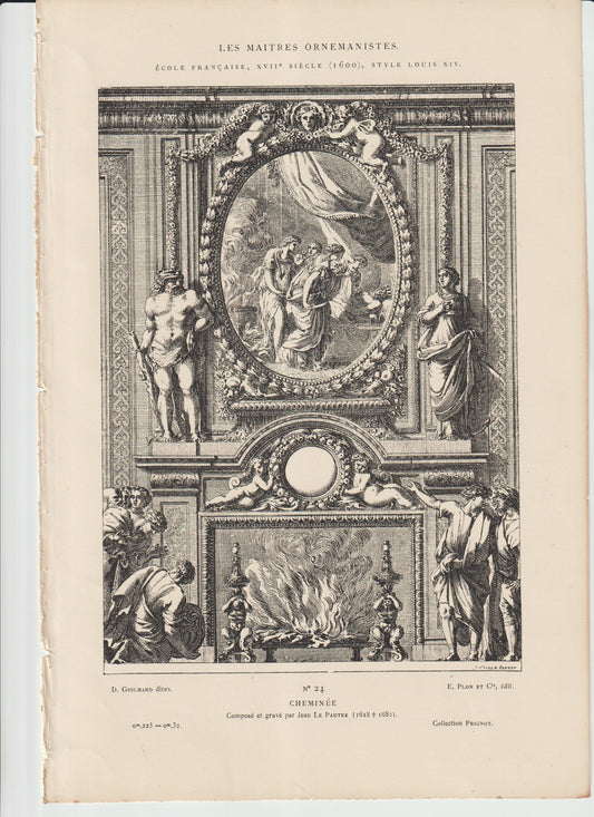 “Jean Le Pautre ‘Cheminée’ Fireplace Design Engraving, Les Maîtres Ornemanistes”