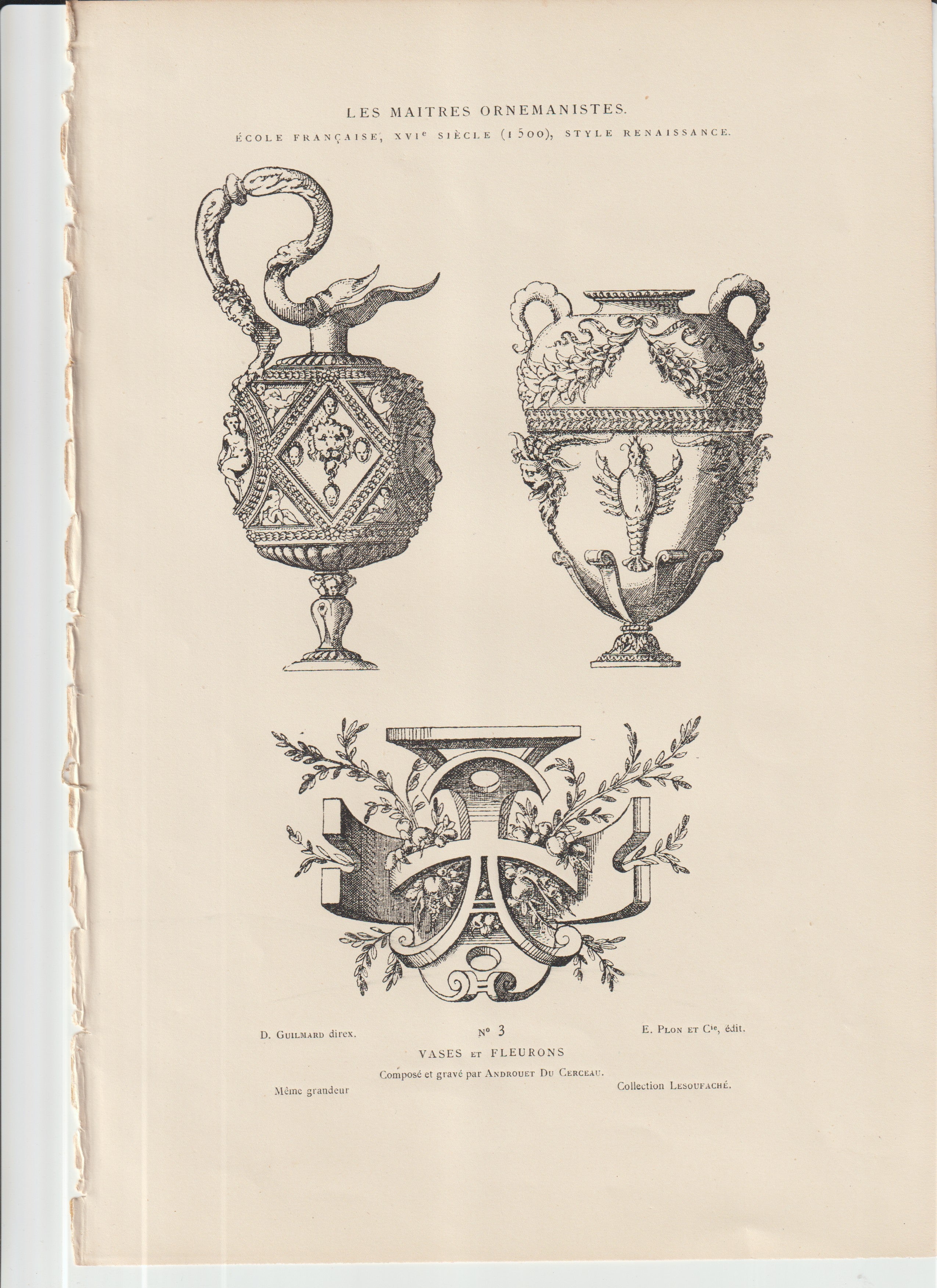 “French Renaissance Ornamental Vases & Fleurons • Androuet du Cerceau ...