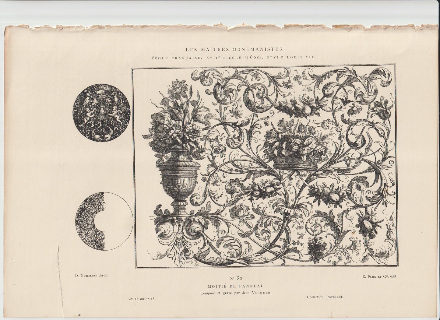 “Antique Louis XIV Ring Ornament — 18th‑Century French Engraving by Jean Vaucher, Les Maîtres Ornemanistes No. 30”