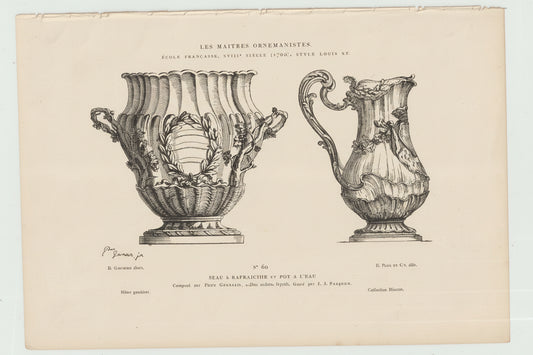 “1850s French Renaissance Ornament Engraving — Les Maîtres Ornemanistes, Plate 60 — Plon Edition”