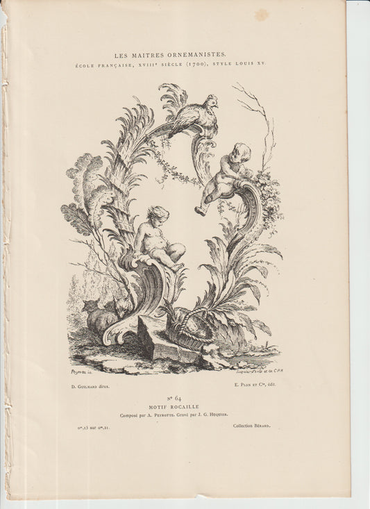 “Rococo ‘Motif Rocaille’ Engraving by Huquier after Peyrotte — Plon et Cie Edition”