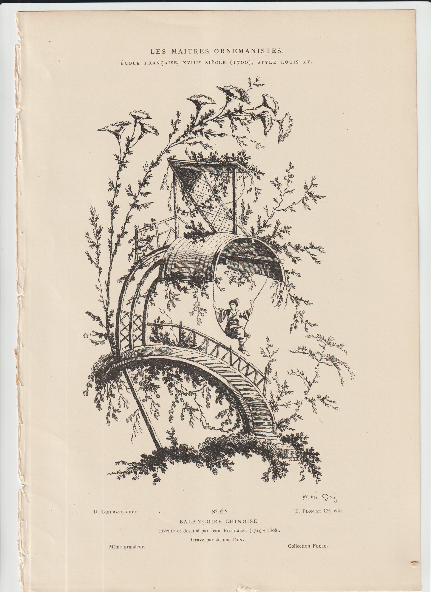 “Jean Pillement Chinoiserie — Balançoire Chinoise — Les Maîtres Ornemanistes No. 65 — 19th‑C Plon Engraving”