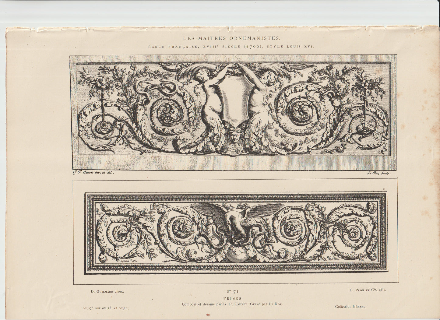 “Plate 71 – Cuvilliés Frises, Les Maîtres Ornemanistes, 19th‑Century Engraving by Le Roy”